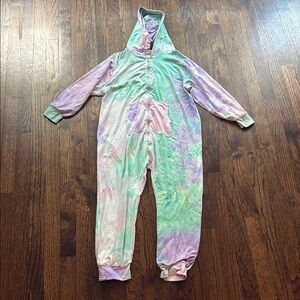 Kids Tie-Dye Hooded One Piece size medium